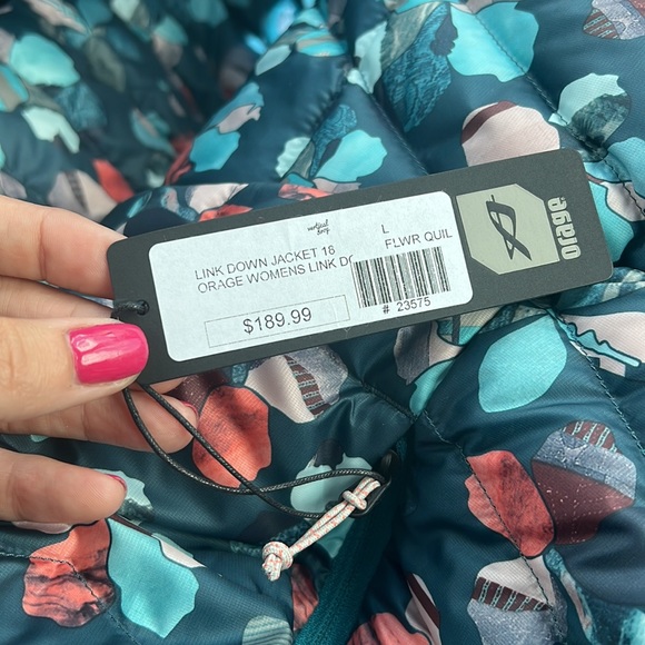 Orage Womens Link Down Jacket Floral Quilted Sz L - Picture 4 of 12